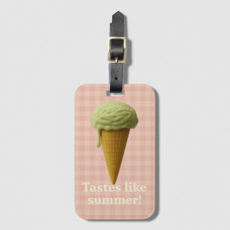 Leuke roze en groene zomerkleurlabel voor bagage bagagelabel