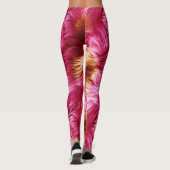Leuke roze en oranje namaak monster bont textuur leggings (Achterkant)
