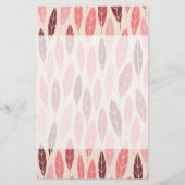 Leuke roze en rode bladeren patroon briefpapier (Voorkant)