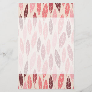 Leuke roze en rode bladeren patroon briefpapier