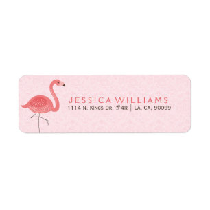 Leuke roze flamingo illustratie op roze etiket