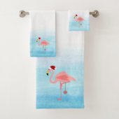 Leuke roze flamingo In Kerst pet Bad Handdoek (Insitu)