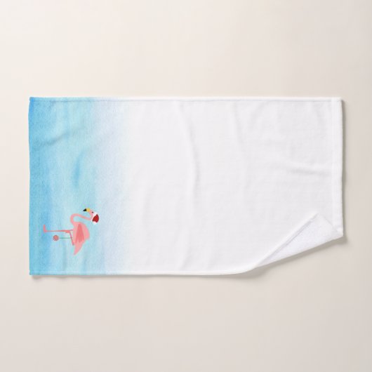 Leuke roze flamingo In Kerst pet Bad Handdoek (Handdoek)