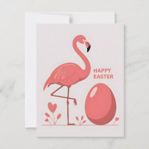 Leuke Roze Flamingo Pasen Kaart
