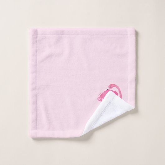 Leuke roze flamingoLichtroze Achtergrond Bad Handdoek (Wasdoekje)