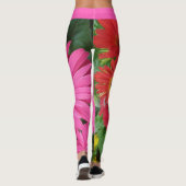 LEUKE ROZE GERBERA FLOWERS DAISY FLORAL INITIAAL LEGGINGS (Achterkant)