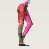 LEUKE ROZE GERBERA FLOWERS DAISY FLORAL INITIAAL LEGGINGS (Rechts)