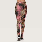 Leuke roze/gouden luipaard print leggings (Achterkant)
