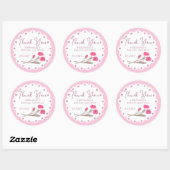 Leuke Roze Gril Bruidsdankfeest Ronde Sticker (Vel)