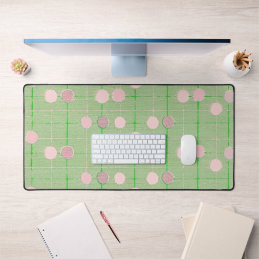 Leuke roze groene polka dot streep  stijl bureaumat (Kantoor 1)