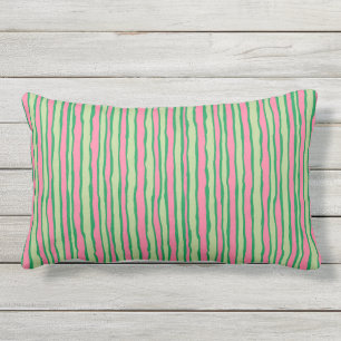 Leuke Roze Groene Watermeloen Verticale Strepen Bu Buitenkussen