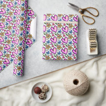Leuke roze harten en Oranje blauwe bloemen