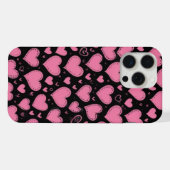 Leuke roze harten iPhone 15 Pro Max hoesje (Achterkant horizontaal)