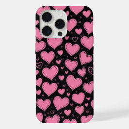 Leuke roze harten iPhone 15 Pro Max hoesje