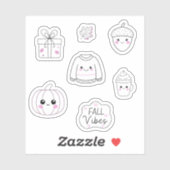 Leuke roze herfst stickers Pack (Vel)