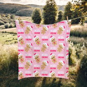 Leuke roze kerstdeken voor kinderen peperkoek fleece deken