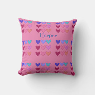 Leuke Roze & Kleurrijke Harten Kussen