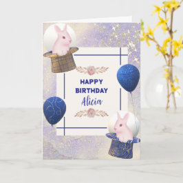 Leuke Roze Konijn pet Royal Sparkle Girly Design Kaart