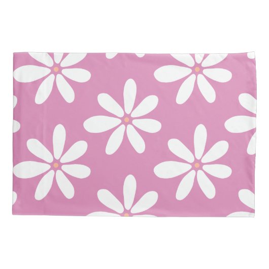 Leuke roze moderne meisjesdaisys kussensloop (Achterkant)