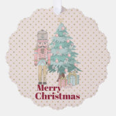 Leuke roze notenkraker ornament kaart (Voorkant)