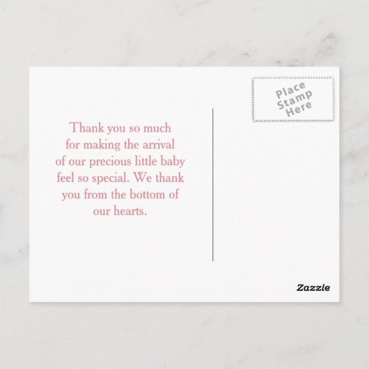 Leuke roze paraplu en boog Baby shower dank u Briefkaart (Achterkant)