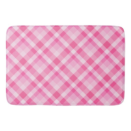 Leuke Roze Plaid Patroon Grote Badmat (Voorkant)