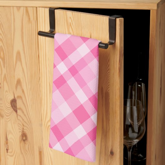 Leuke Roze Plaid Patroon Keukenhanddoek (Derde Gevouwen)