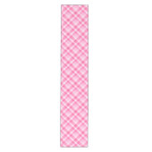 Leuke Roze Plaid Patroon Medium Tafelloper (Voorkant)