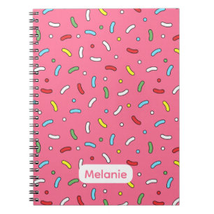 Leuke Roze Snoepjes Spikkels Patroon Persoonlijk Notitieboek