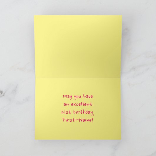 Leuke roze strepen, harten, regenboog # 21ste verj kaart (Binnen)