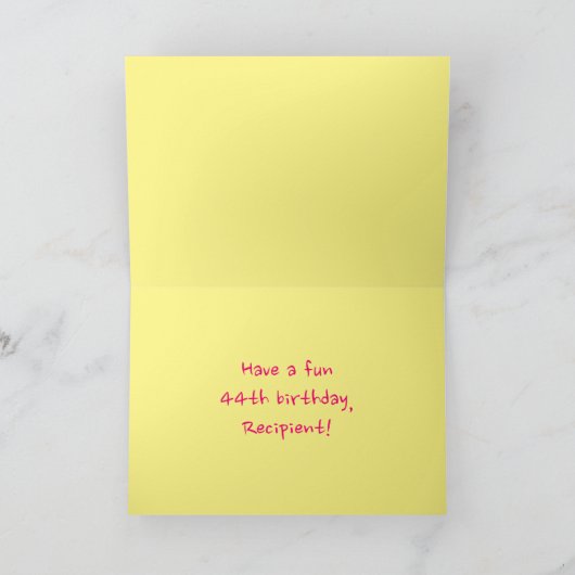 Leuke roze strepen, harten, regenboog # 44e verjaa kaart (Binnen)