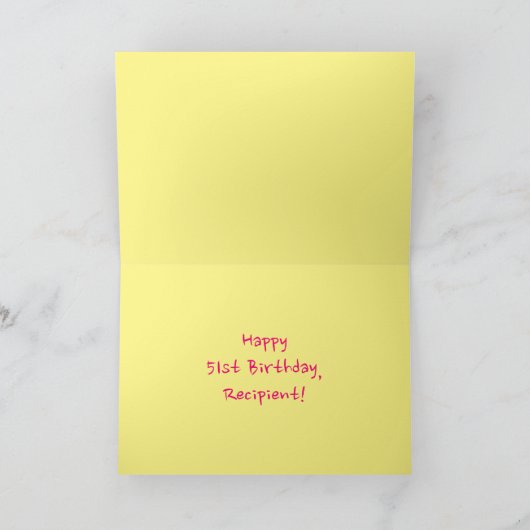 Leuke roze strepen, harten, regenboog # 51ste verj kaart (Binnen)