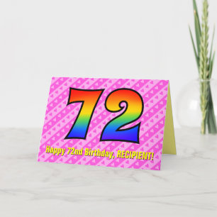 Leuke Roze Strepen, Harten, Regenboog # 72e Verjaa Kaart