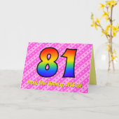 Leuke roze strepen, harten, regenboog # 81ste verj kaart (Gele Bloem)