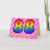 Leuke roze strepen, harten, regenboog # 88ste verj kaart (Voorkant)