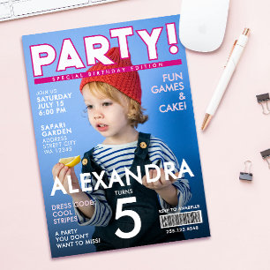 Leuke Roze Tijdschriftcover Kinderen Redactioneel  Kaart