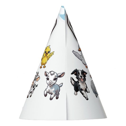 Leuke roze tractor Farmyard Dier Verjaardag Feesthoedjes (Achterkant)