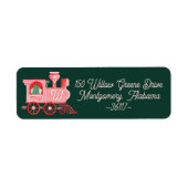 Leuke Roze Trein Kerstboom Levering Etiket (Voorkant)