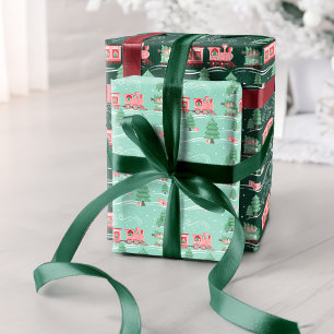 Leuke Roze  Trein Kerstboom Levering Inpakpapier Vel