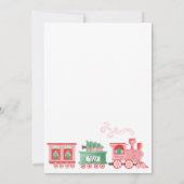 Leuke Roze Trein Kerstboom Levering Kaart (Achterkant)