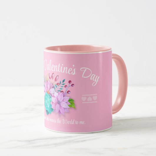 Leuke roze valentijn mok (Voorkant rechts)