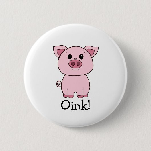 Leuke roze varkensinkt! Boerderij Ronde Button 5,7 Cm (Voorkant)