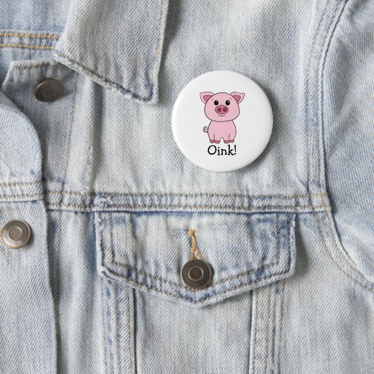 Leuke roze varkensinkt! Boerderij Ronde Button 5,7 Cm (In situ)