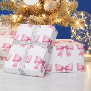 leuke roze waterverf boog cadeau geven cadeaupapier
