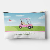 Leuke roze Waterverf golfkar Gepersonaliseerde naa Etui (Achterkant)
