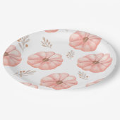 Leuke roze Waterverf pompoenbloem Papieren Bordje (Gekanteld)