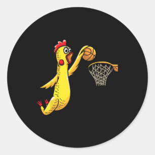 Leuke Rubber Kip Spelen Bysketbyll Speler Sport Ronde Sticker