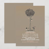 Leuke rustieke boom en metselaar potten verlovings kaart (Voorkant / Achterkant)