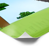 Leuke Safari Olifant Pixel Art Perfect Poster (Hoek)