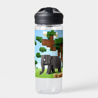 Leuke Safari Olifant Pixel Art Waterfles